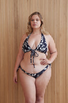 Front view of Minaret Tie-Side Bottoms in ghost petal color